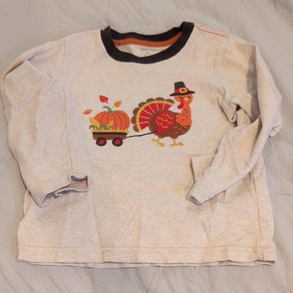 Gymboree Cream Turkey Long Sleeve Tee